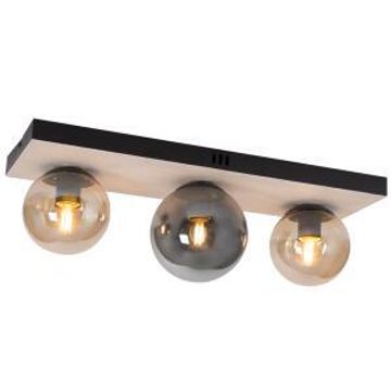 Bright star ceiling bubble rect black amber 3xe27