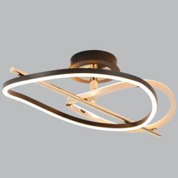 Bright star ceiling curvered double layer 36w led 3 cct french gold and black