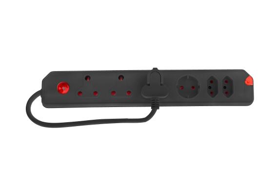 M/PLUG 3X3PIN 2X2 PIN 1X SHUCKO BLACK