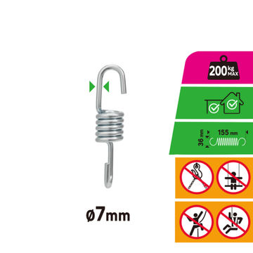 Tension springs zinc plated d36mm 7x155mm 200kg