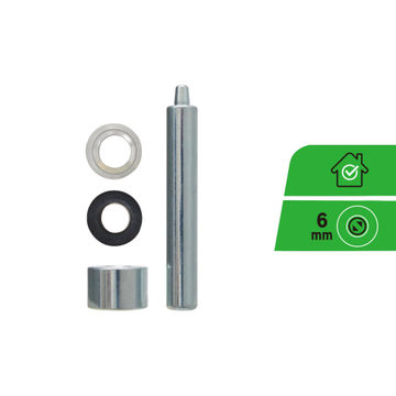 Set eyelets with tools black for inside use int. diam. 6mm x40