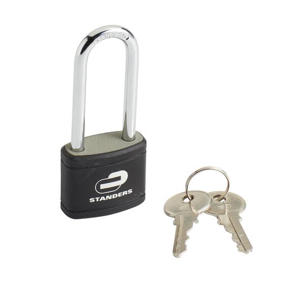 STANDERS LONG SHACKLE IRON PADLOCK 24MM