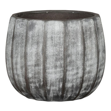 Ceramic washed grey pot 17cm