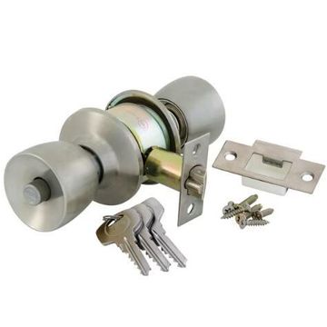 Door handle knobset yale tulip silver