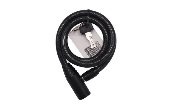 1PR KEY CABLE LOCK STEEL W/COVER 10MMX1M