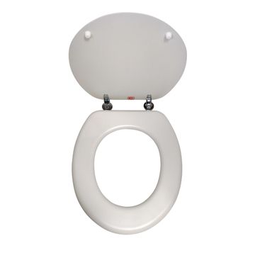 Cheeky Toilet Seat Matt White with Chrome Hinge 