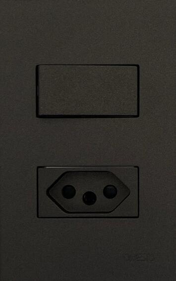 Socket & switch matrix GEWISS 1x2 pin & 1 way black 4x2