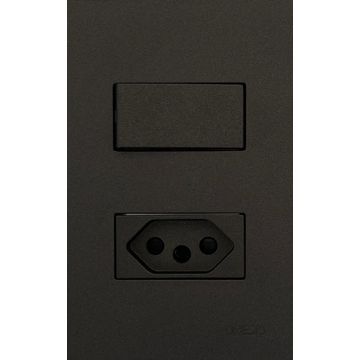 Socket & switch matrix GEWISS 1x2 pin & 1 way black 4x2