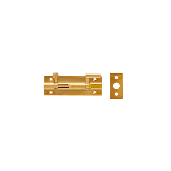 Barrel bolt neck solid brass mackie 75mm