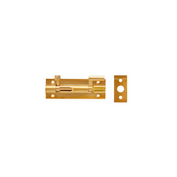 Barrel bolt neck solid brass mackie 75mm