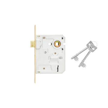 Mortice lock body premium brass plated 3-lever mackie