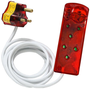 Surge protector with extension cord 4 way 2x3 & 2x2 pin 3m