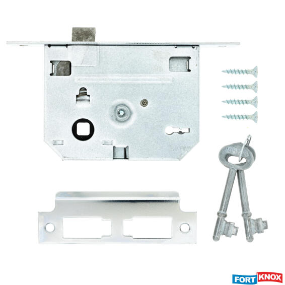 Lockset only satin chrome 2 lever fort knox