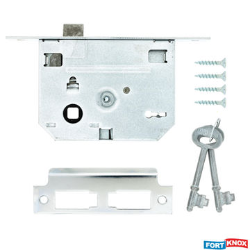 Lockset only satin chrome 2 lever fort knox