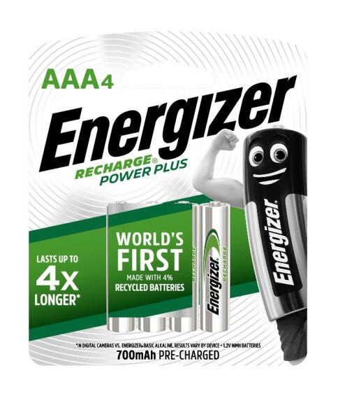 Battery recharge AAA ENERGIZER power plus 77mAh 4 pack