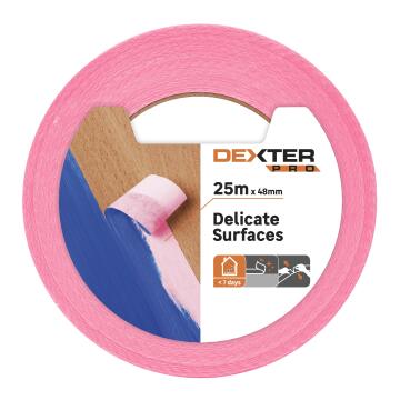 Delicate surfaces masking tape DEXTER PRO Pink 25m x 48mm