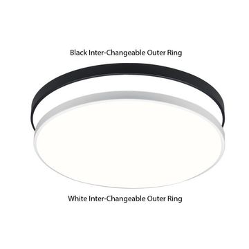 Bright star ceiling changeable rim black and white 18w led 3cct