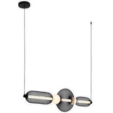Bright star pendant bubble linear black mesh 3 cct 16w