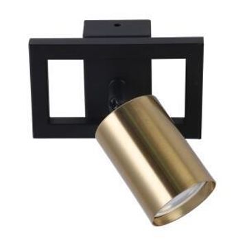 Bright star spot square base 1xgu10 black and gold