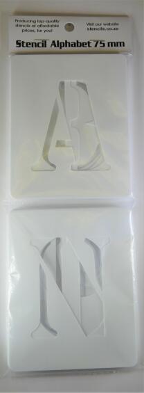 K&K Stencil Alphabet 75 mm Set