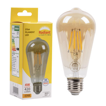 Radiant pear nipple filament  bulb amber 4w led e27