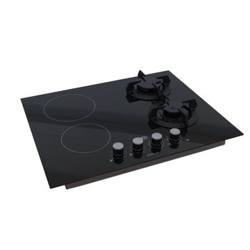 DEFY 65cm Dual Gas and Electric HOB DHG606 - Black