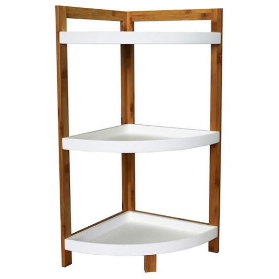 Sensea Bamboo 3-Tier Shelf Storage Stand White 