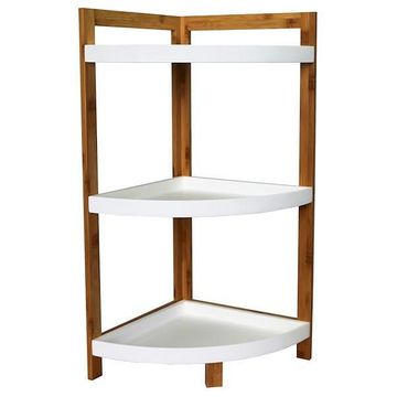 Sensea Bamboo 3-Tier Shelf Storage Stand White 
