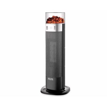 Alva electric mini tower fan heater with flame effect