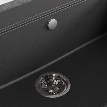 Laveo tau kitchen sink undermount single bowl l500xw800xd215 black