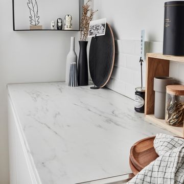 Kitchen Marmo Bianco Counter Top Laminate L246cm x D63.5cm x H2.8cm