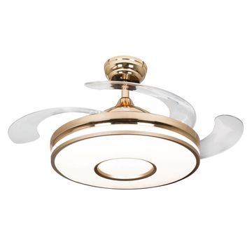 ceiling fan with led light retractable brass