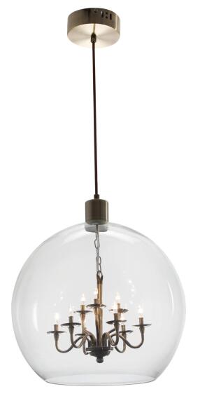pendant light clear glass with inner chrome chandelier