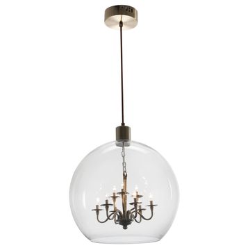 pendant light clear glass with inner chrome chandelier