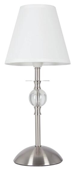 TABLE LAMP SATIN CHROME WHITE SHADE