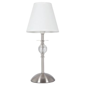 TABLE LAMP SATIN CHROME WHITE SHADE