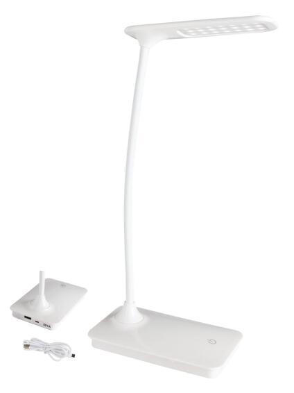 DESK LAMP LED FLEXI ARM USB WHITE
