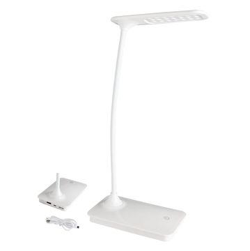 DESK LAMP LED FLEXI ARM USB WHITE