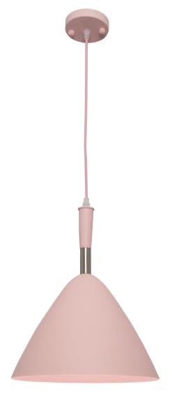 pendant light metal cone pink chrome