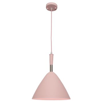 pendant light metal cone pink chrome