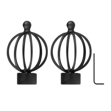 Finishing Touches 2x Basket Finial Matt Black 28mm 