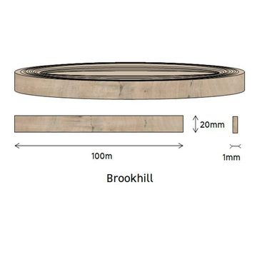 Edging PVC Roll Brookhill Fusion-1mm thick-w20mmxl100m