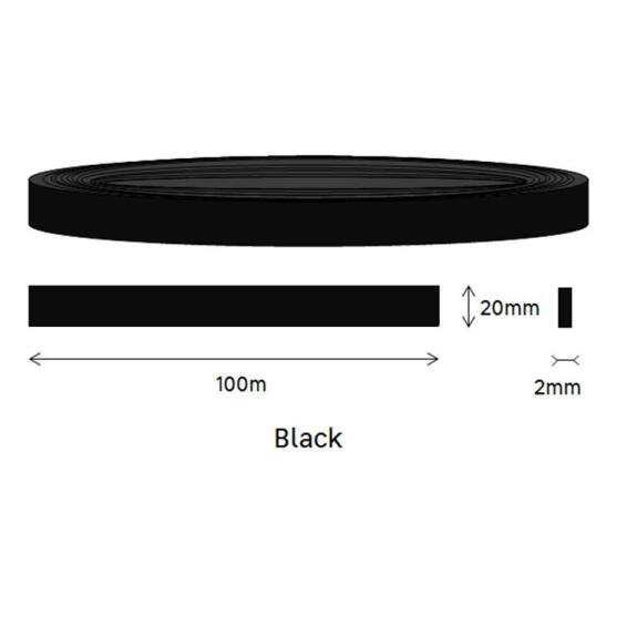 Edging PVC Roll Black-2mm thick-w20mmxl100m
