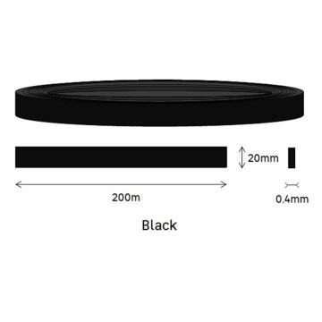Edging PVC Roll Black-0.4mm thick-w20mmxl200m