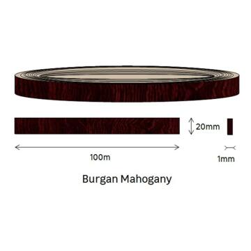 Edging PVC Roll Burgandy Mahogany-1mm thick-w20mmxl100m