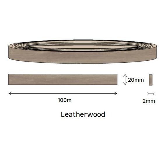 PVC Edging Leatherwood Stucco T2mm x W20mm per meter