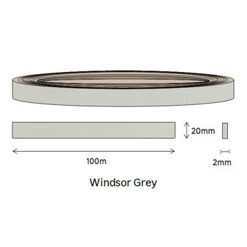 Edging PVC Roll Windsor Grey-2mm thick-w20mmxl100m