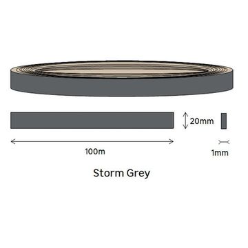 Edging PVC Roll Storm Grey-1mm thick-w20mmxl100m