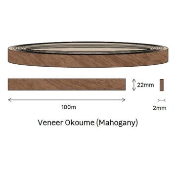 Edging Veneer Roll Okoume-2mm thick-w20mmxl100m