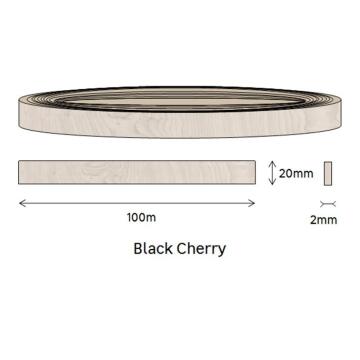 Edging PVC Roll Black Cherry-2mm thick-w20mmxl100m